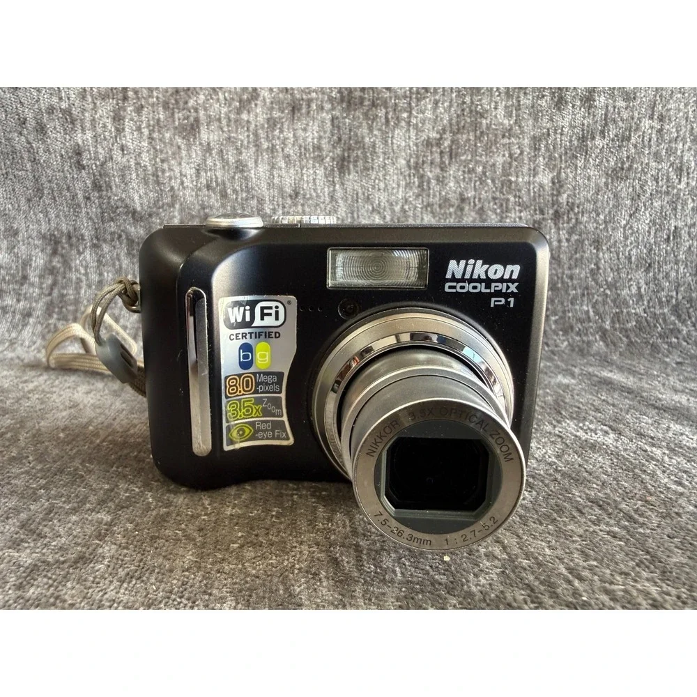 Nikon Coolpix P1 8.0MP Digital Camera Bundle WiFi 1GB SD Charger Case Tested
